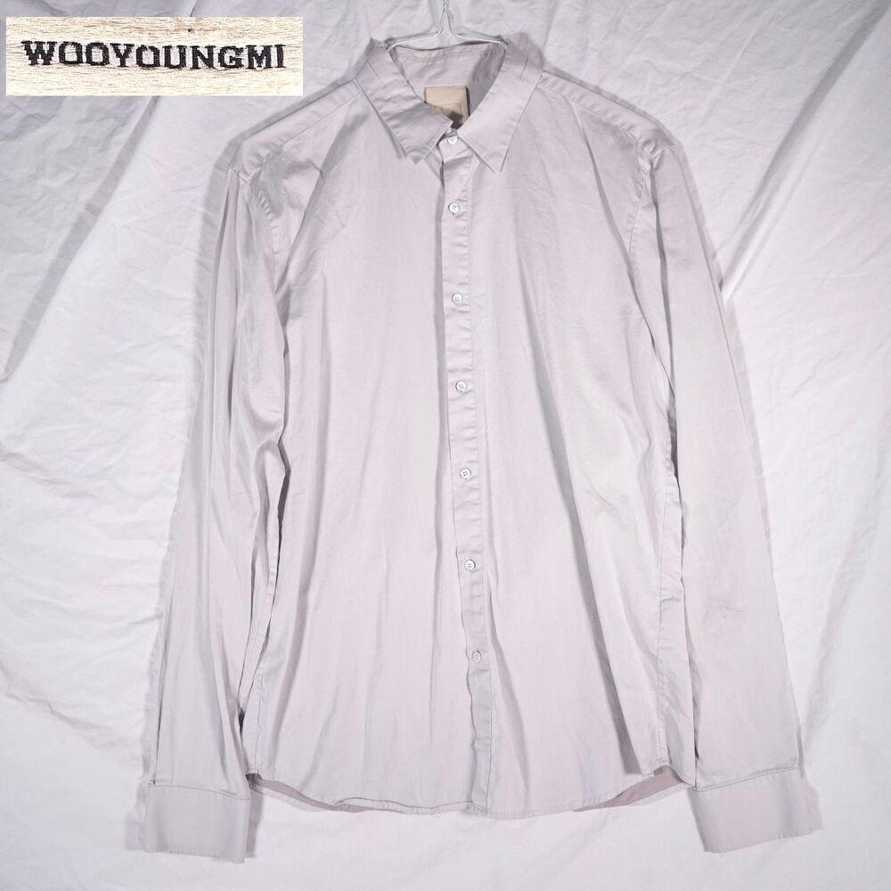 Wooyoungmi Button Up Dress Shirt Grey Mens 52 Designer
